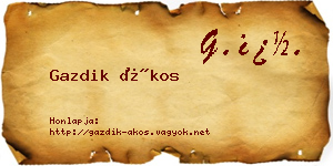 Gazdik Ákos névjegykártya